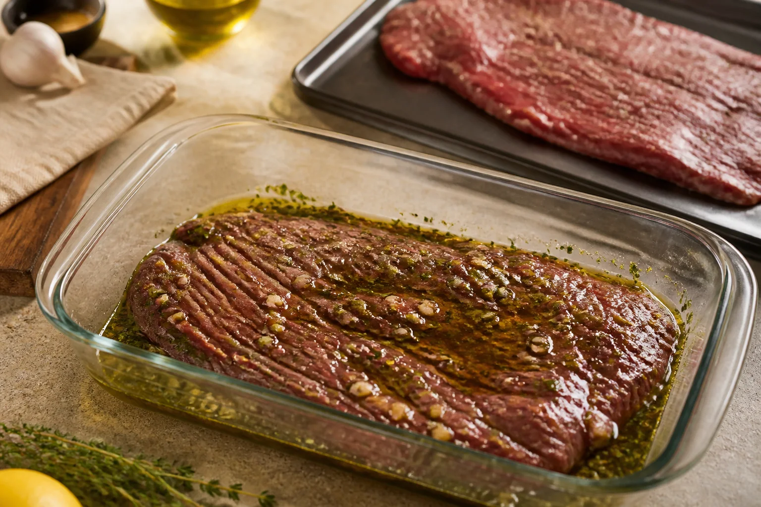 Original editorial food photograph illustrating Steak Marinade